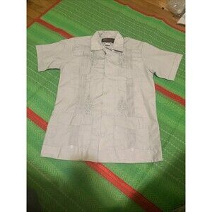 Vintage Grey Guayavera Yucatecas cigar shirt button up princeton single stitch